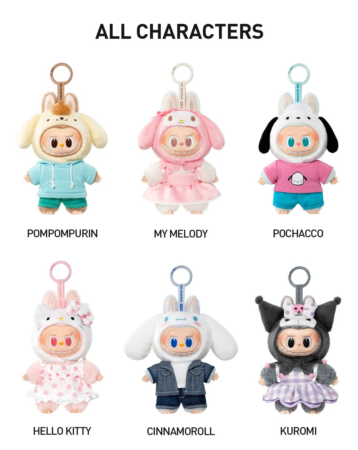 Pop Mart The Monsters Labubu x Hello Kitty and Friends Series Blind Box Vinyl Plush Pendant